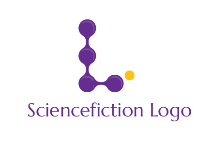 connected dots letter L logo