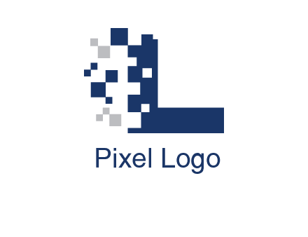 pixels letter L logo