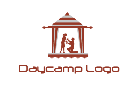 proposing in tent illustration