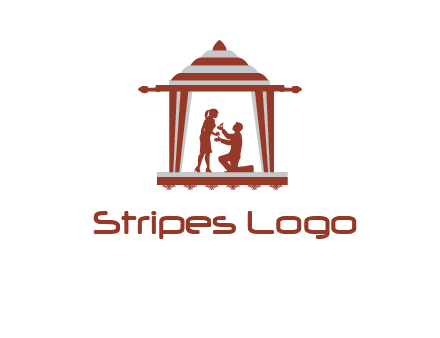 proposing in tent illustration