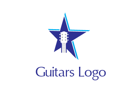 guitar head and star logo