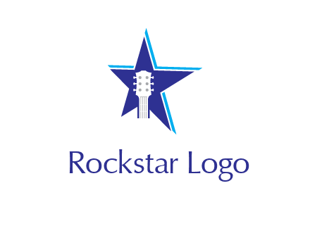 guitar head and star logo