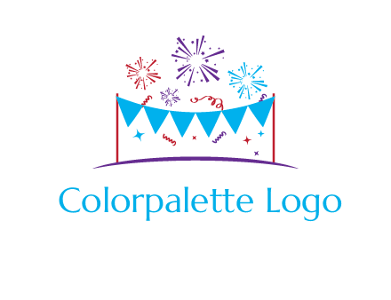 festival with fireworks logo