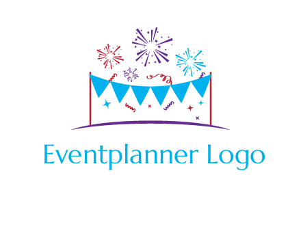 festival with fireworks logo