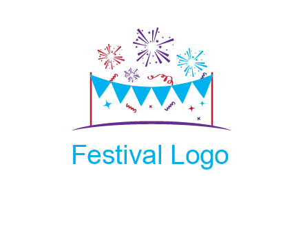 festival with fireworks logo