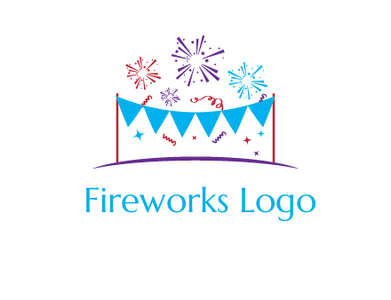 festival with fireworks logo