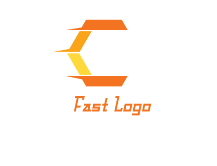 fast polygonal letter C logo