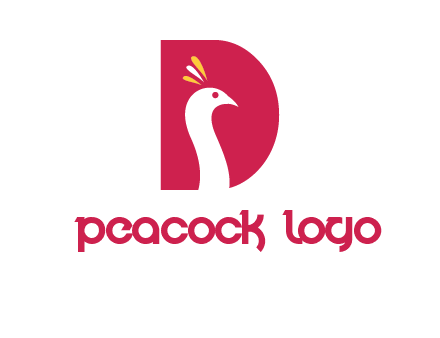 peacock face in letter D logo