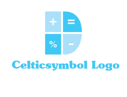math signs in letter D logo