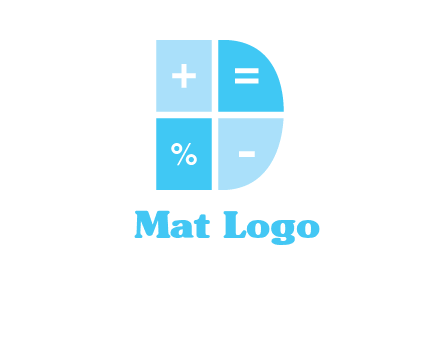 math signs in letter D logo