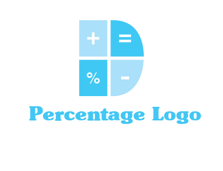 math signs in letter D logo