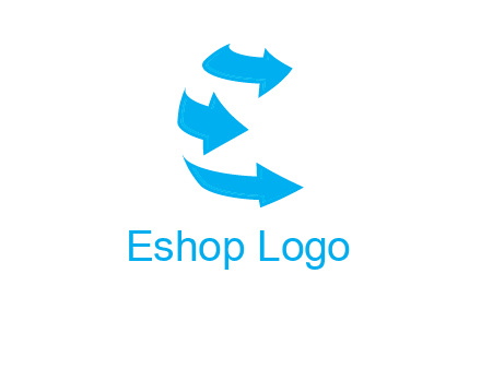 letter e arrows logo