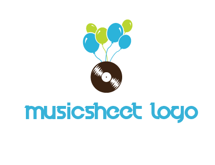 music disk and balloon vector