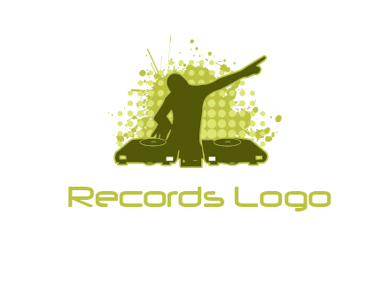 musician with disk jockey logo