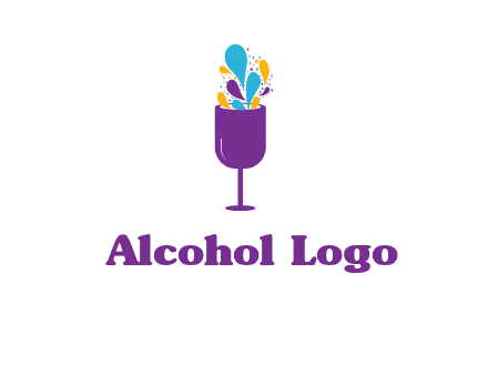 abstract wine glass logo