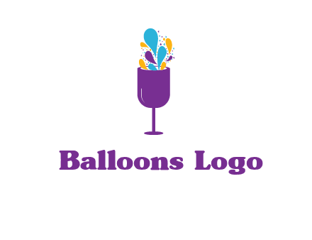 abstract wine glass logo