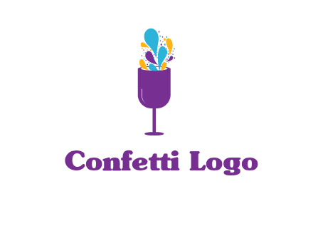 abstract wine glass logo