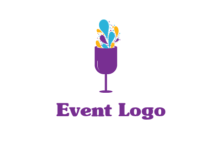 abstract wine glass logo