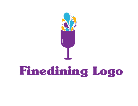 abstract wine glass logo