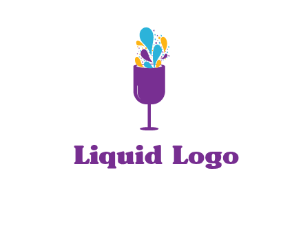 abstract wine glass logo