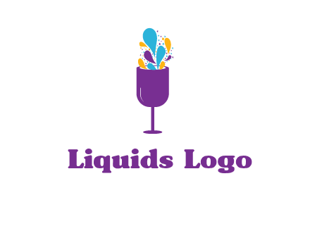 abstract wine glass logo