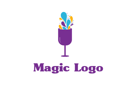 abstract wine glass logo