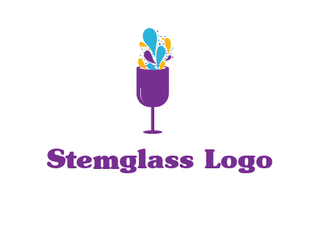 abstract wine glass logo