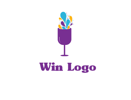 abstract wine glass logo