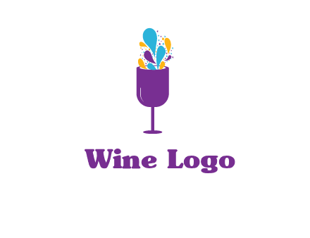 abstract wine glass logo