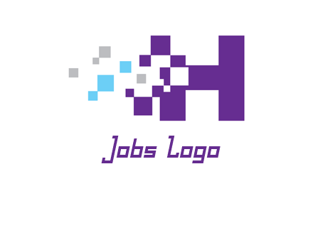 letter h pixels logo