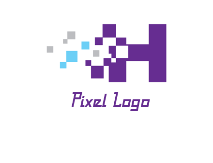 letter h pixels logo