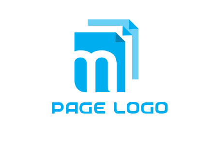 Letter M on pages logo