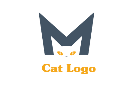 cat face letter m logo