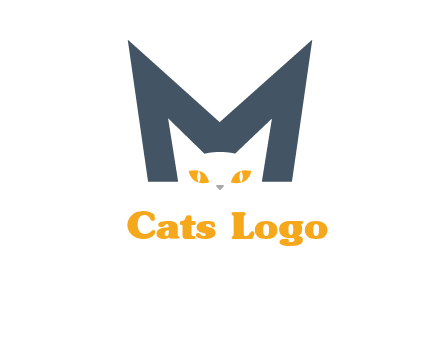 cat face letter m logo