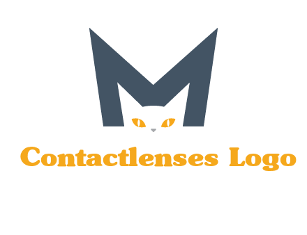 cat face letter m logo