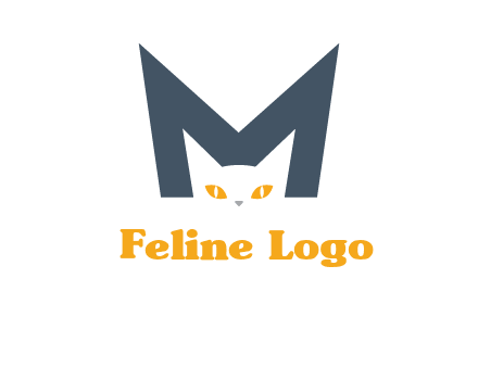 cat face letter m logo