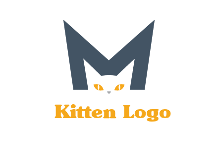 cat face letter m logo