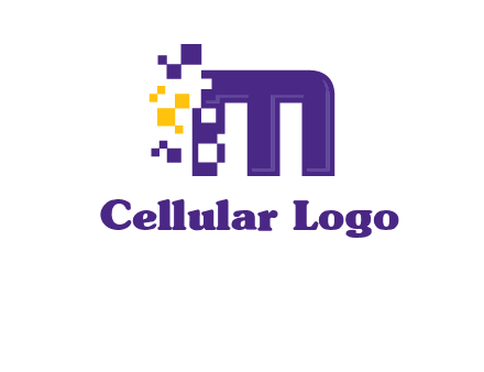 letter m pixels logo