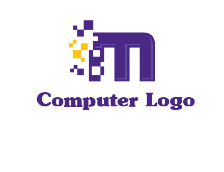 letter m pixels logo