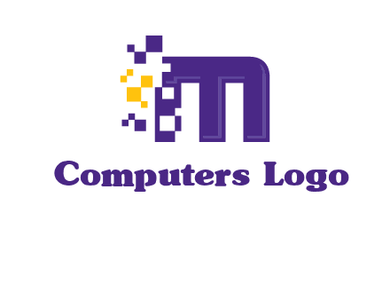 letter m pixels logo