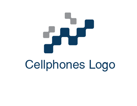 letter n creating square pixels connection logo