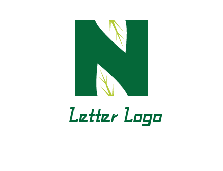 leaves letter n logo