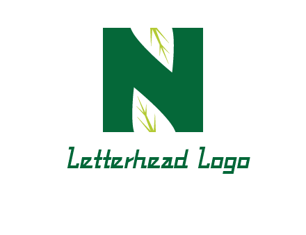 leaves letter n logo