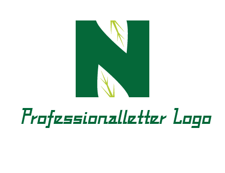 leaves letter n logo