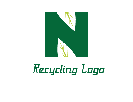 leaves letter n logo
