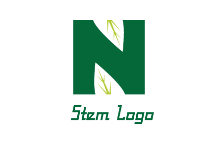 leaves letter n logo