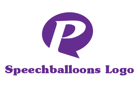 letter P speech bubble logo