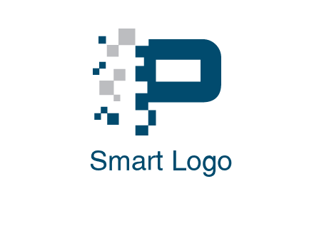 letter p pixels logo