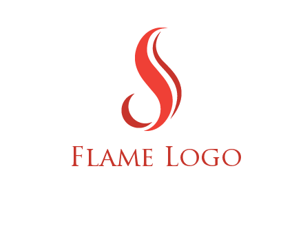 flame in Letter s shape logo