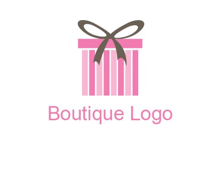 stripe gift box with ribbon logo